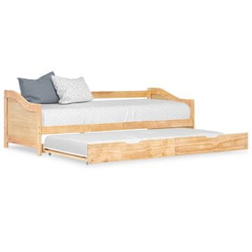 Vidaxl Izvlečni posteljni okvir iz borovine 90x200 cm