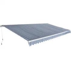 Greatstore Ročno zložljiva tenda 600 cm modro/bela