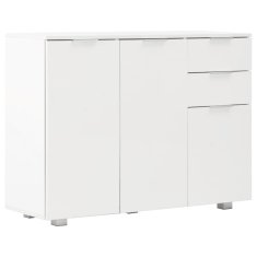 Vidaxl Komoda visok sijaj bela 107x35x80,5 cm
