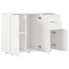 Vidaxl Komoda visok sijaj bela 107x35x80,5 cm