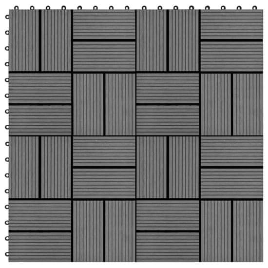 Vidaxl Talne plošče 22 kosov 30x30 cm 2 m2 WPC sive