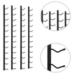 Vidaxl Stenska stojala za vino za 12 steklenic 2 kosa črno železo