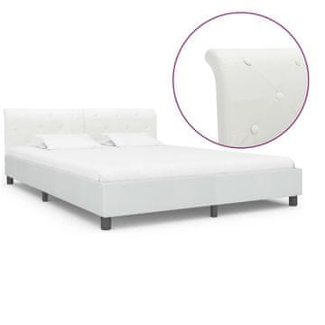 Vidaxl Posteljni okvir belo umetno usnje 180x200 cm