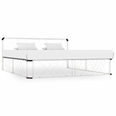 Vidaxl Posteljni okvir bel kovinski 200x200 cm
