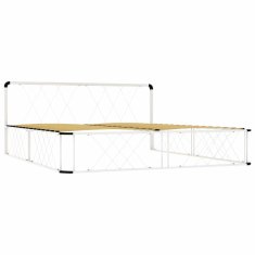 Vidaxl Posteljni okvir bel kovinski 200x200 cm