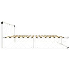 Vidaxl Posteljni okvir bel kovinski 200x200 cm
