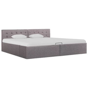 Vidaxl Dvižni posteljni okvir taupe blago 180x200 cm