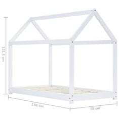 Vidaxl Otroški posteljni okvir bel iz trdne borovine 70x140 cm