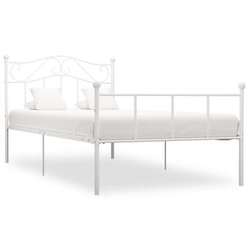 Vidaxl Posteljni okvir bel kovinski 100x200 cm