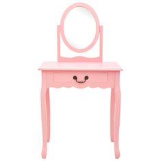 Vidaxl Mizica za ličenje s stolčkom roza 65x36x128cm pavlovnija in MDF