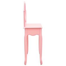 Greatstore Mizica za ličenje s stolčkom roza 65x36x128cm pavlovnija in MDF