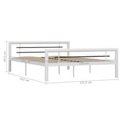 Vidaxl Posteljni okvir bel in črn kovinski 120x200 cm