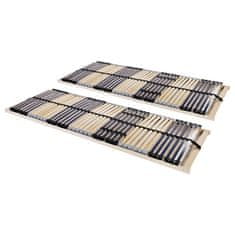 Vidaxl Letveno dno za posteljo 2 kosa z 42 letvicami 7 con 90x200 cm