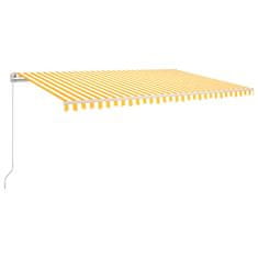 Greatstore Ročno zložljiva tenda 500x350 cm rumena in bela