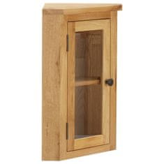 Vidaxl Stenska kotna omarica 45x28x60 cm trdna hrastovina