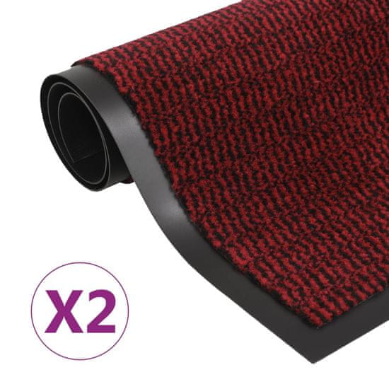 Vidaxl Protiprašni predpražniki 2 x pravokotni taftani 120x180cm rdeči