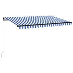 Vidaxl Ročno zložljiva tenda 400x350 cm modra in bela