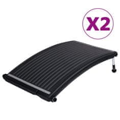 Vidaxl Zaobljeni solarni paneli za bazen 2 kosa 110x65 cm