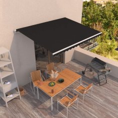 Vidaxl Ročna tenda 4,5 x 3,5 m Antracit 100% poliester
