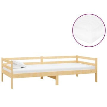 Vidaxl Dnevna postelja z vzmetnico 90x200 cm trdna borovina