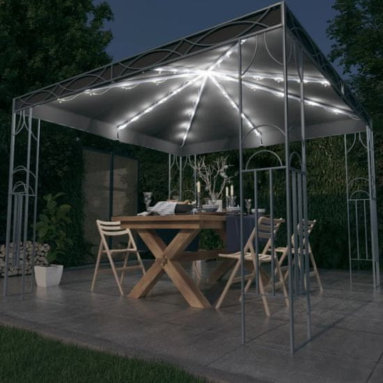 Vidaxl Paviljon z lučkami 300x300 cm antraciten