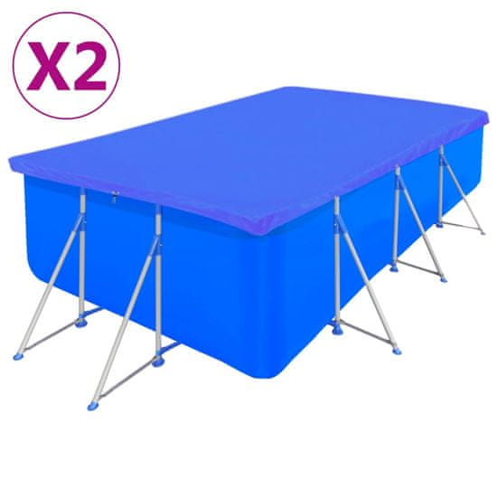 Vidaxl Pokrivalo za bazen PE pravokotno 2 kosa 90 g/m2 540x270 cm