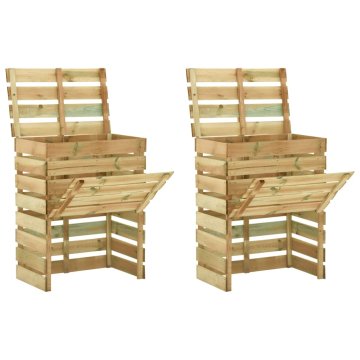 Vidaxl Vrtni kompostnik iz letvic 2 kosa 80x50x100 cm borovina