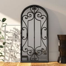 Vidaxl Ogledalo črno 100x45 cm železno za notranjo uporabo