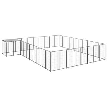 Vidaxl Pasji boks črn 25,41 m² jeklo