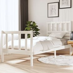 Vidaxl Posteljni okvir bel iz trdnega lesa 75x190 cm 2FT6