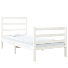 Vidaxl Posteljni okvir bel iz trdne borovine 90x190 cm 3FT