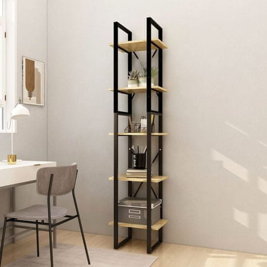 Vidaxl Knjižna omara 5-nadstropna 40x30x175 cm borovina