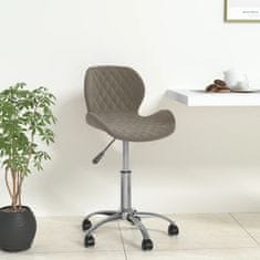 Vidaxl Vrtljivi pisarniški stol, svetlo siv, oblazinjen z žametom
