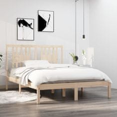 Vidaxl Posteljni okvir iz trdnega lesa 135x190 cm 4FT6