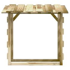 Vidaxl Pergola s streho 4 kosi 100x90x100 cm impregnirana borovina