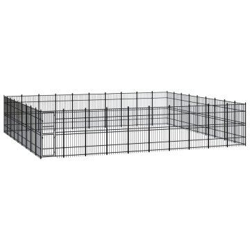 Vidaxl Zunanji pasji boks jeklo 82,94 m²