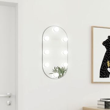 Vidaxl vidaXL Ogledalo z LED lučkami, 60 x 30 cm, steklo, ovalno