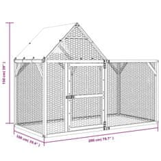 Vidaxl Kokošnjak 200x100x150 cm impregnirana trdna borovina