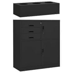 Vidaxl Omara s cvetličnim koritom antracitna 90x40x125 cm jeklo