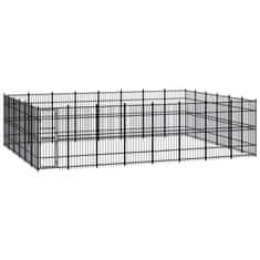 Vidaxl Zunanji pasji boks jeklo 44,24 m²
