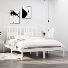 Vidaxl Posteljni okvir bel iz trdnega lesa 120x190 cm 4FT