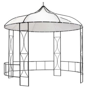 Vidaxl Paviljon 300x290 cm bel okrogel