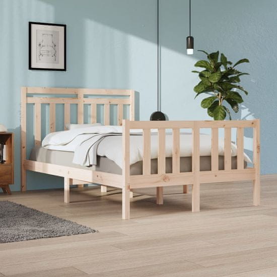 Vidaxl Posteljni okvir iz trdnega lesa 120x190 cm 4FT