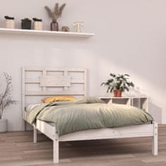 Vidaxl Posteljni okvir bel iz trdnega lesa 90x190 cm 3FT