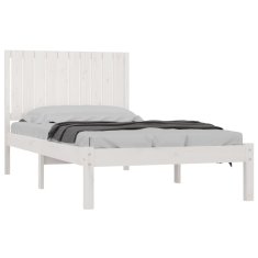 Vidaxl Posteljni okvir bel iz trdne borovine 100x200 cm