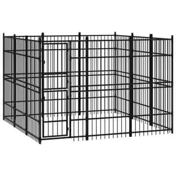 Vidaxl Zunanji pasji boks jeklo 8,29 m²