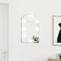 Vidaxl Ogledalo z LED lučkami 60x40 cm stekleno z lokom