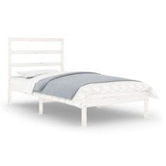 Vidaxl Posteljni okvir bel iz trdnega lesa 75x190 cm 2FT6