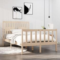 Vidaxl Posteljni okvir iz trdnega lesa 120x190 cm 4FT