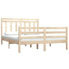 Vidaxl Posteljni okvir iz trdnega lesa 140x190 cm